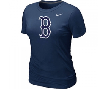 Women MLB Boston Red Sox Heathered Nike D.Blue  Blended T-Shirt