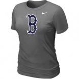 Women MLB Boston Red Sox Heathered Nike D.Grey Blended T-Shirt