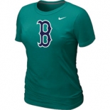 Women MLB Boston Red Sox Heathered Nike L.Green Blended T-Shirt