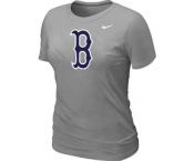 Women MLB Boston Red Sox Heathered Nike L.Grey Blended T-Shirt