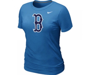 Women MLB Boston Red Sox Heathered Nike L.blue Blended T-Shirt