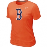 Women MLB Boston Red Sox Heathered Nike Orange Blended T-Shirt