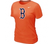 Women MLB Boston Red Sox Heathered Nike Orange Blended T-Shirt