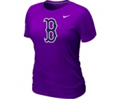 Women MLB Boston Red Sox Heathered Nike Purple Blended T-Shirt