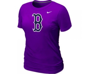 Women MLB Boston Red Sox Heathered Nike Purple Blended T-Shirt