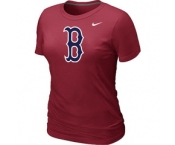 Women MLB Boston Red Sox Heathered Nike Red Blended T-Shirt