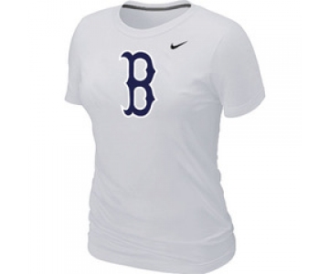 Women MLB Boston Red Sox Heathered Nike White Blended T-Shirt