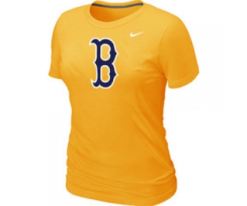 Women MLB Boston Red Sox Heathered Nike Yellow Blended T-Shirt