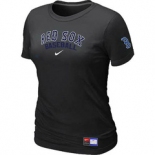 Women MLB Boston Red Sox Nike Black Short Sleeve Practice T-Shirt