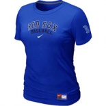 Women MLB Boston Red Sox Nike Blue Short Sleeve Practice T-Shirt