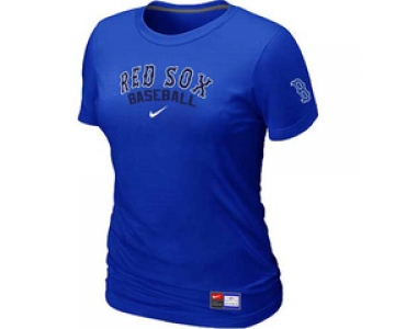 Women MLB Boston Red Sox Nike Blue Short Sleeve Practice T-Shirt