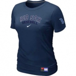 Women MLB Boston Red Sox Nike D.Blue Short Sleeve Practice T-Shirt