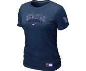 Women MLB Boston Red Sox Nike D.Blue Short Sleeve Practice T-Shirt