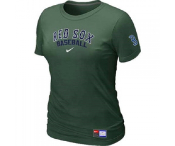 Women MLB Boston Red Sox Nike D.Green Short Sleeve Practice T-Shirt