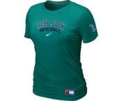 Women MLB Boston Red Sox Nike L.Green Short Sleeve Practice T-Shirt