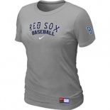 Women MLB Boston Red Sox Nike L.Grey Short Sleeve Practice T-Shirt