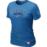 Women MLB Boston Red Sox Nike L.blue Short Sleeve Practice T-Shirt