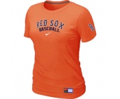 Women MLB Boston Red Sox Nike Orange Short Sleeve Practice T-Shirt