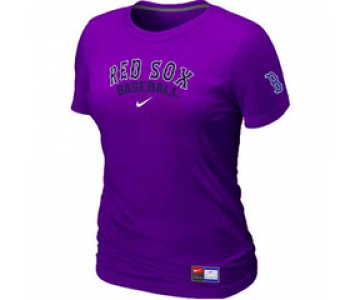 Women MLB Boston Red Sox Nike Purple Short Sleeve Practice T-Shirt