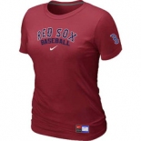 Women MLB Boston Red Sox Nike Red Short Sleeve Practice T-Shirt