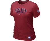 Women MLB Boston Red Sox Nike Red Short Sleeve Practice T-Shirt