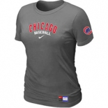 Women MLB Chicago Cubs Nike D.Grey Short Sleeve Practice T-Shirt