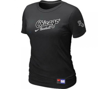 Women MLB Chicago White Sox Nike Black Away Practice T-Shirt