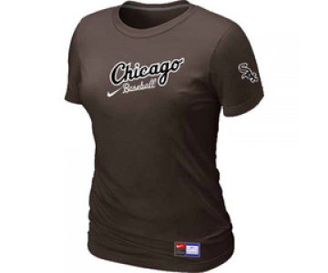 Women MLB Chicago White Sox Nike Brown Away Practice T-Shirt