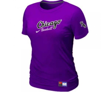 Women MLB Chicago White Sox Nike Purple Away Practice T-Shirt