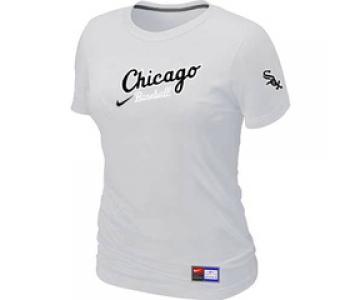 Women MLB Chicago White Sox Nike White Away Practice T-Shirt