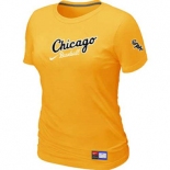 Women MLB Chicago White Sox Nike Yellow Away Practice T-Shirt