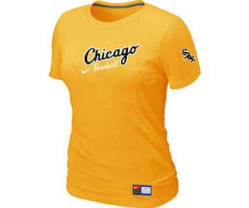 Women MLB Chicago White Sox Nike Yellow Away Practice T-Shirt