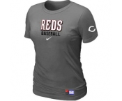 Women MLB Cincinnati Reds Nike D.Grey Short Sleeve Practice T-Shirt