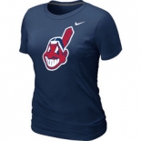 Women MLB Cleveland Indians Heathered Nike D.Blue Blended T-Shirt