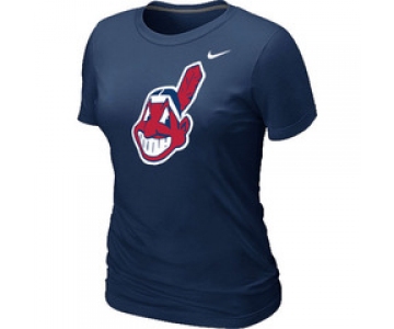 Women MLB Cleveland Indians Heathered Nike D.Blue Blended T-Shirt