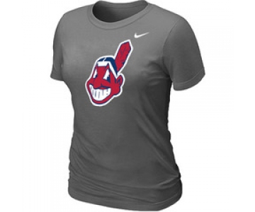 Women MLB Cleveland Indians Heathered Nike D.Grey Blended T-Shirt