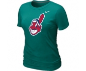 Women MLB Cleveland Indians Heathered Nike L.Green Blended T-Shirt