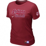 Women MLB Cleveland Indians Nike Red Short Sleeve Practice T-Shirt