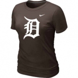 Women MLB Detroit Tigers Heathered Nike Brown Blended T-Shirt