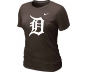 Women MLB Detroit Tigers Heathered Nike Brown Blended T-Shirt