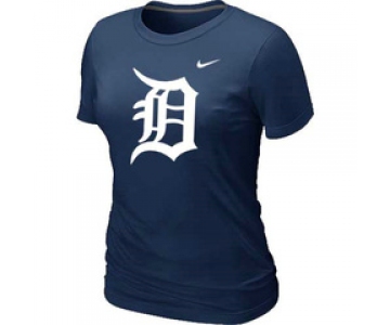 Women MLB Detroit Tigers Heathered Nike D.Blue Blended T-Shirt