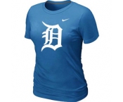 Women MLB Detroit Tigers Heathered Nike L.blue Blended T-Shirt