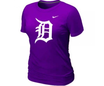 Women MLB Detroit Tigers Heathered Nike Purple Blended T-Shir