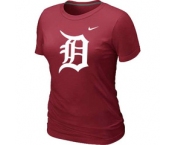 Women MLB Detroit Tigers Heathered Nike Red Blended T-Shirt