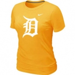 Women MLB Detroit Tigers Heathered Nike Yellow Blended T-Shirt