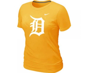 Women MLB Detroit Tigers Heathered Nike Yellow Blended T-Shirt