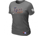 Women MLB Detroit Tigers Nike D.Grey Short Sleeve Practice T-Shirt