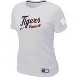 Women MLB Detroit Tigers Nike White Short Sleeve Practice T-Shirt