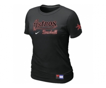 Women MLB Houston Astros Black Nike Short Sleeve Practice T-Shirt