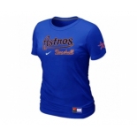 Women MLB Houston Astros Blue Nike Short Sleeve Practice T-Shirt